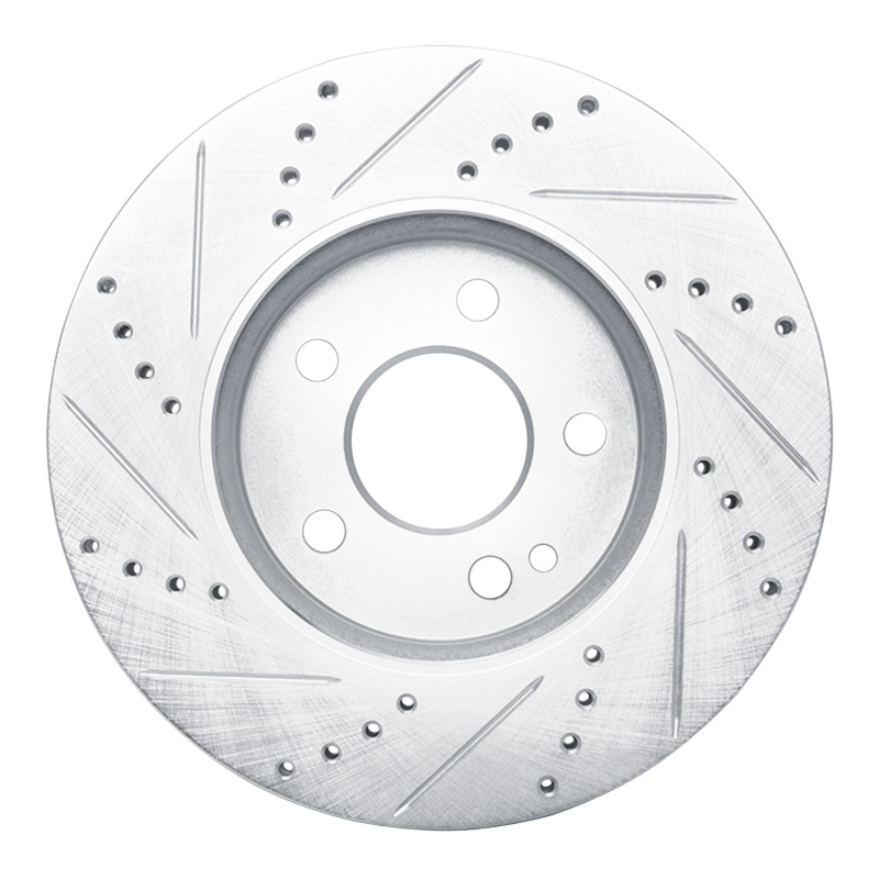 Mercedes-Benz B200 Brake Rotor (1) - Front Right - R1 Concepts - Drilled & Slotted - Silver - `06-`11